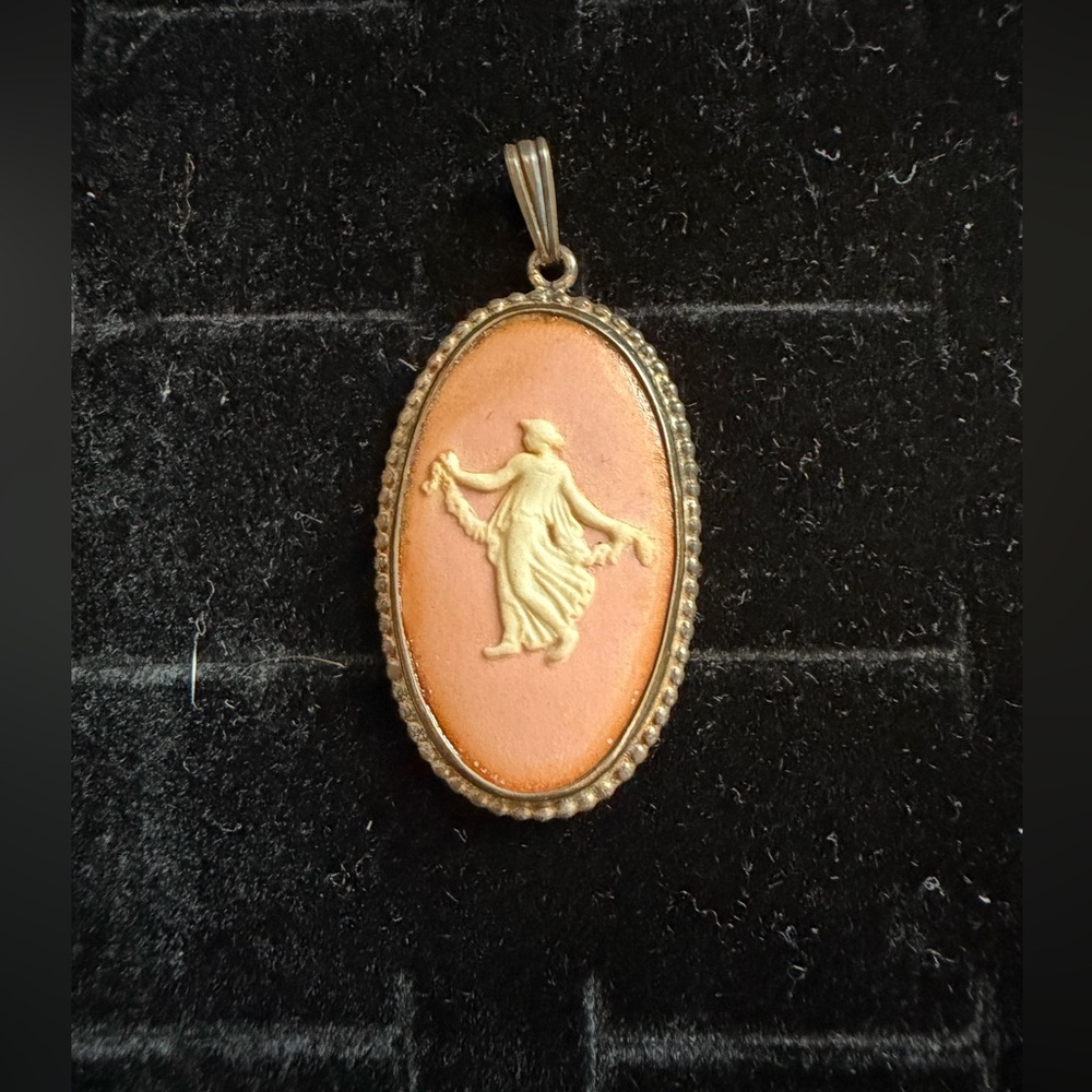 Vintage Wedgwood Pink Cameo Pendant